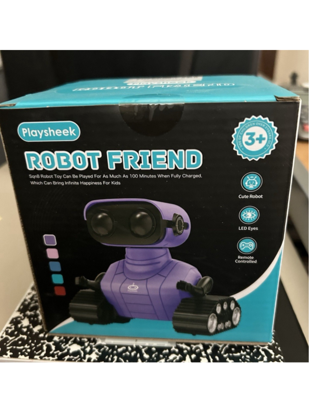 Playsheek RC Robot Friend Toy for Kids Remote Control with Music and LED Eyes